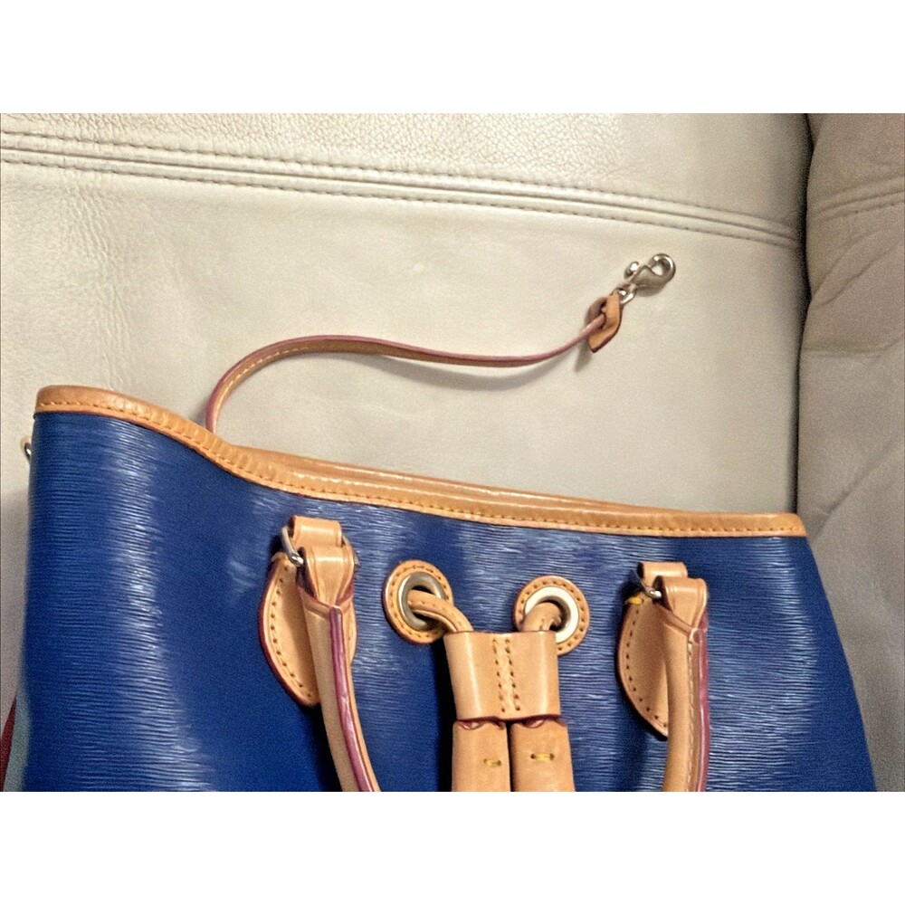 Dooney & Bourke Bucket Satchel Bag Coated Canvas Leather Blue - Picture 16 of 16